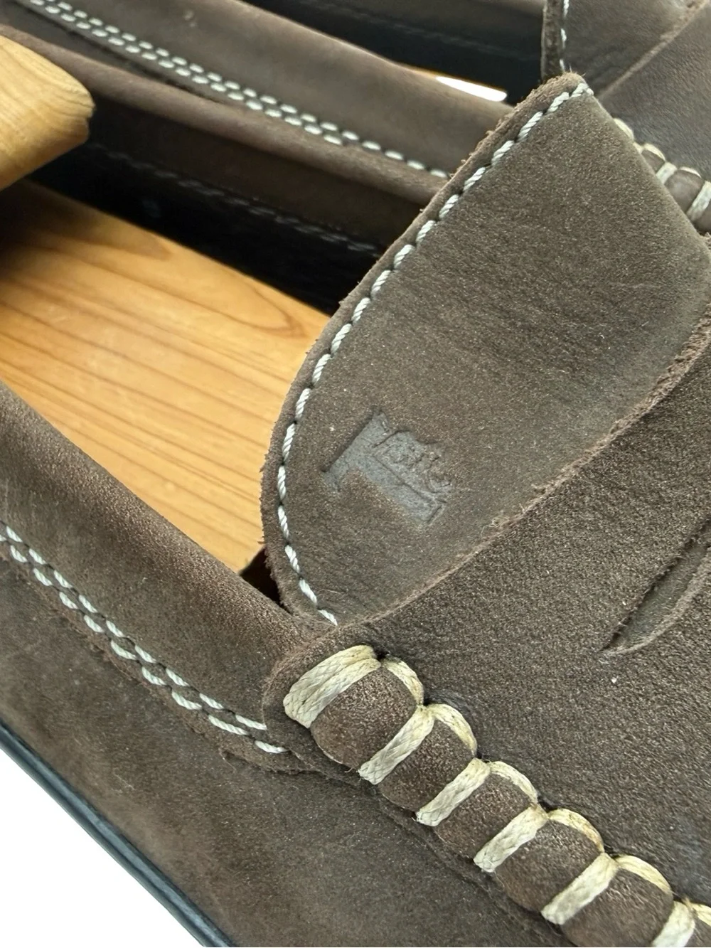 TODS Loafers Mens 9 Brown Soles Casual Slip-On Driving Penny Loafers Leather